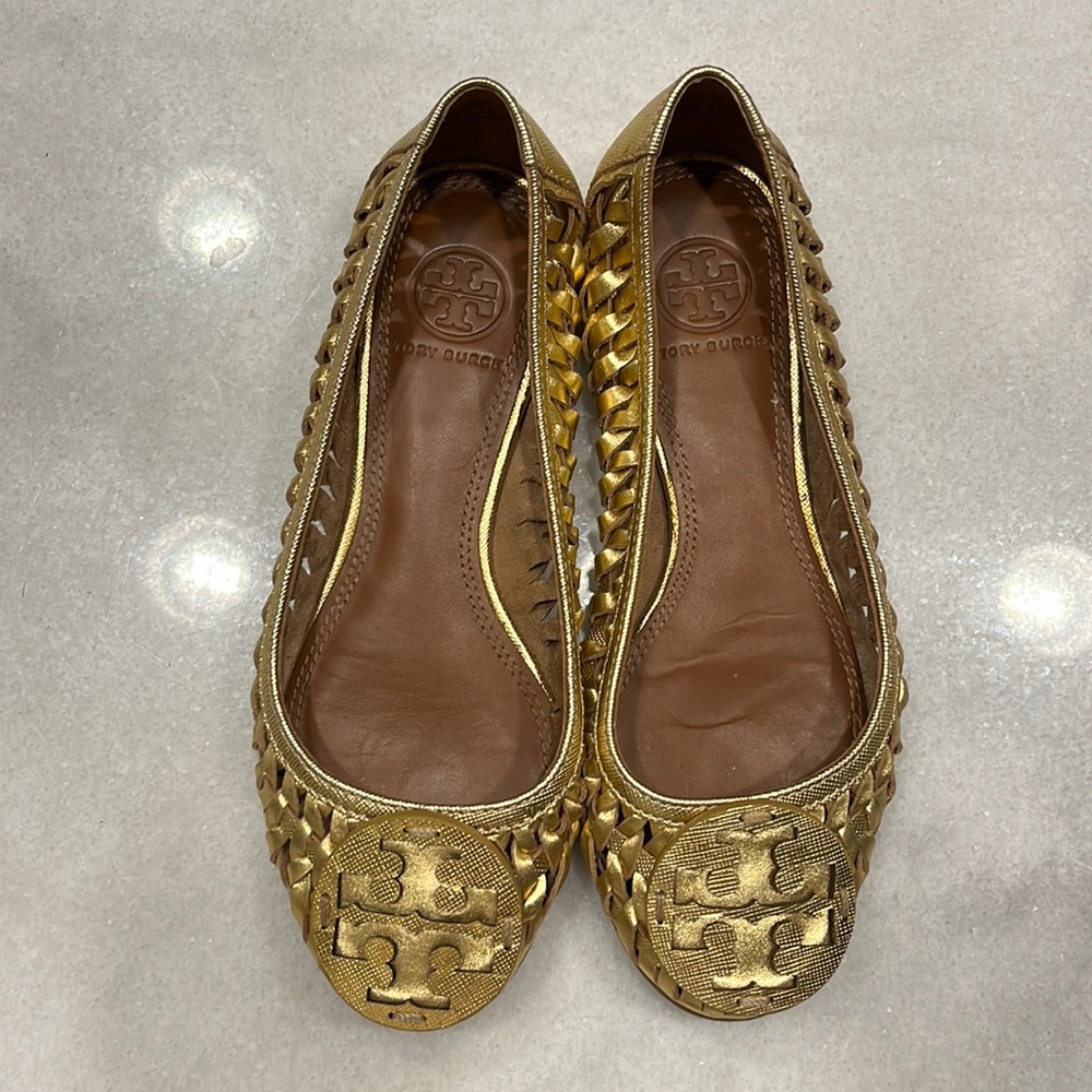 COPY - Gold Tory Burch flats